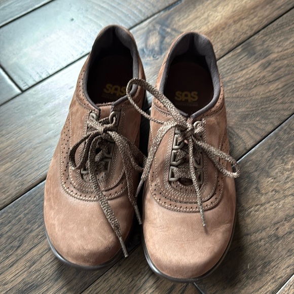 SAS Womens 6.5 Wide Brown‎ Comfort Lace Up Orthopedic Shoes - Picture 1 of 8